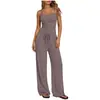 Conjunto Informal de 2 Piezas para Mujer Y2 2026 Color Sólido Camisola Pantalones de Pierna Ancha - Comercio Exterior Transfronterizo Amazon Europeo y Americano