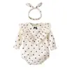 Ropa para Bebé Recién Nacido Estilo Nuevo para Meses Pequeños Niña de Bebé Body de Manga Larga con Lazo Mono para Recién Nacido con Estampado de Corazón