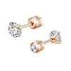Productos Industriales Transfronterizos Acero Inoxidable Lujo Ligero Moda Redondo Circonita Pendientes de Aguja Fina Diamante Doble Circonita Material Personalización