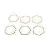 Accesorios para aretes de oro de 14 quilates que conservan el color, colgante geométrico hexagonal de círculo irregular, material para aretes hechos a mano DIY