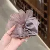 Goma para el Cabello de Malla Satinada con Empalme, Estilo Coreano, Suave y Elegante, con Perla de Cristal, Accesorio para el Cabello de Moda y Versátil