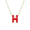 Collar con Colgante Letra H de Acero de Titanio de Alta Gama, Moda Chapado en Oro para Mujer, Cadena para Clavícula Estilo Ins Transfronterizo, Lujo Ligero