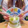 Velas de Cumpleaños de Celebridad de Internet para Niños Creativa Sorpresa Flor de Loto Giratoria Cantante en Flor Decoraciones para Pastel