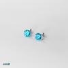 Eloch aretes de plata s925 con rosca de diamante azul, geométricos compactos de personalidad y temperamento japonés y coreano, joyería para la oreja M02291