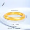 Pulsera de Anillo Sencillo de Oro Arena Mismo Estilo Tienda de Oro Puzuo 10mm Pulsera Sólida Antigua Nueva Chinoiserie Pulsera Versátil Sencilla