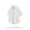 Camisa de Manga Corta Fina de Seda Helada de Verano para Hombre con Pliegues Rayas Casual Versátil Tendencia Marca Rogue Juventud Guapo Estilo Japonés