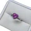 Anillo de Zafiro Rosa Natural Transfronterizo Accesorios para Mujer Nicho de Alta Gama Joyería de Plata 925 6*6 Joyería de Lujo Venta Directa de Fábrica