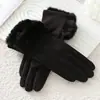 Guantes cálidos de invierno para mujer, de terciopelo alemán, con boca gruesa para estudiantes, para pantalla táctil, para ciclismo, resistentes al viento, bonitos guantes