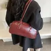 Bolsa Boston retrô brilhante de PU transfronteiriça, bolsa tote simples estilo coreano, bolsa de ombro, bolsa almofada, bolsa para o dia a dia outono/inverno, bolsa de axila feminina