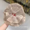 Scrunchie de renda pérola off-white vintage francês, elástico de cabelo elegante e sofisticado para rabo de cavalo, acessório de cabelo versátil