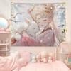 Hermosa Niña Estilo Ins Tela de Fondo Linda para Habitación Dormitorio Mesita de Noche Decoración, Cubierta y Renovación Tela Colgante Tapiz