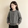 Estilo Novo Primavera e Outono Design de Moda para Meninas Senso de Estilo Doce Xadrez Renda Patchwork Tricô Cardigã Casual Versátil Peça de Roupa Externa