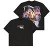 Camiseta de gran tamaño con hombros descubiertos, estilo rap, hip hop, Jus Wald, Juice WRLD, grafiti callejero europeo y americano.