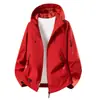 Nueva Chaqueta con Capucha de Color Sólido Simple para Primavera/Otoño, Transpirable, Duradera, Cortavientos, Impermeable, Chaqueta Versátil para Senderismo al Aire Libre para Hombre