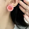 Pendientes Súper Hada Dulces de Flor Roja Estilo Mori Estilo Pastoral Frescos y Elegantes Pendientes Elegantes Elegantes Joyería de Diseño de Nicho