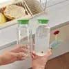 Vaso con pajilla para bebida fría tipo Ins, estilo fresco, con diseño de estrellas, vaso para beber para uso doméstico, vaso de vidrio para té de frutas de gran capacidad