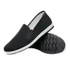 Zapatos de Tela del Viejo Pekín para Hombre, Zapatos de Tela Transpirables de Primavera con Suela Multicapa, Slip-On con Suela de Llanta Gruesa Zapatos de Tela de Trabajo Negros para Hombre