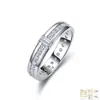 Anillo de Plata de Ley S925 con Moissanita Completa, Doble Capa, Anillo de Banda Lisa con Moissanita en Círculo Completo, Más Vendido en Amazon