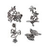 AliExpress Europa y Estados Unidos comercio exterior nuevo retro tridimensional flor hojas juego de 4 anillos combinados nuevo al por mayor