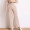 Pantalones de punto anchos de cachemira para mujer, nuevos, engrosados, de cintura alta, rectos, casuales, hasta el suelo, para otoño e invierno