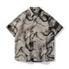 2025 Verano Exportación Nueva Camisa de Manga Corta Retro para Hombre Delgada Casual Holgada Chaqueta Camisa para Hombre