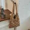 Bolsa de tricô estilosa estilo preguiçoso da Xiaomi para mulheres, nova temporada de verão 2026, bolsa de ombro única, bolsa tote de grande capacidade para o dia a dia