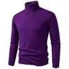 2026 Nuevo Suéter de Punto de Invierno Transfronterizo para Hombre Ajustado de Cuello Alto Ropa de Punto Talla Grande Moda Casual Camisa Base
