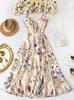 Temu Europeo y Americano Transfronterizo Aliexpress Amazon Vestido de Tirantes Estampado de Pintura Colorida Look Adelgazante Talla Extragrande