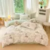 Juego de ropa de cama de algodón estilo Ins de cuatro piezas juego de tres piezas de algodón fresco para dormitorio de estudiante sábana funda de edredón