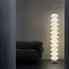 Lámpara de Pie de Vidrio Blanca con Forma de Calabaza Creativa Nórdica Minimalista Moderna Personalidad Sala de Estar Comedor Dormitorio Luz Decorativa de Ambiente