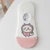Calcetines de barco de silicona de boca baja de dibujos animados lindos para mujer calcetines smile absorbentes del sudor transpirables verano nuevos calcetines de mujer calcetines fabricantes al por mayor