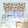 1 pieza cortina corta floral multicolor cortina de cocina media cortina transfronteriza decoración de ventana pequeña de Navidad poliéster algodón