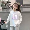 Camiseta de Manga Larga de Dibujos Animados para Niña Nueva Moda Primavera y Otoño 2026 Top Infantil de Cuello Redondo Camiseta Básica de Algodón Puro para Niña Pequeña