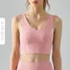 Roupa íntima esportiva de alta resistência combinando com cores de primavera e verão, peça única feminina com bojo no peito, fivela traseira sem costura, sutiã de ioga para corrida ao ar livre