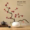 Ramas de Flor de Ciruelo Estilo Zen, Adornos de Flor Falsa de Dulcamara de Invierno, Ramos de Seda, Mesa de Centro para Sala de Estar, Decoraciones Florales de Escritorio, Otras Decoraciones