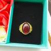 Anillo dominador retro con incrustaciones de gema roja joyería de moda para hombre anillo verde anillo para hombre y mujer anillo anillo anillo