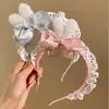 Orejas de Conejo Lindas Azules y Rosas Diadema con Lazo Rosa Headdress de Sirvienta Kc Lolita Diadema Lolita para Mujer