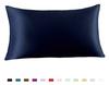 Funda de almohada individual de seda artificial de color sólido satinado Funda de almohada de seda de hielo cremallera paquete individual