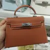 Bolsa Kelly Segunda Geração Padrão Palmeira 2026 Modelo Novo Bolsa Feminina de Alto Padrão Mini Bolsa de Mão Bolsa Transversal Texturizada para Mulheres