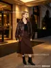 Moda feminina europeia e americana, popular no AliExpress, atacado, exclusivamente para comércio exterior e transfronteiriço, jaqueta de couro da moda com cordão na cintura em duas cores