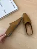 Pantuflas Medias Perezosas para Mujer, Nuevo Estilo Primavera 2026, Pantuflas Retro de Punta Cerrada con Aumento Oculto de Altura, Mocasines Cuadrados para Uso en Exteriores
