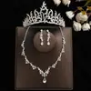 Coroa elegante de noiva Mori Super fada cocar conjunto de três peças novo colar acessórios de casamento brincos de aniversário casamento mulheres