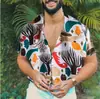 Cárdigan de Verano para Hombre con Cuello y Manga Corta de Comercio Exterior, Camisa con Estampado Digital 3D para Hombre Talla Grande, Camisa de Manga Corta en Stock