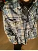 Nova Camisa de Manga Longa Xadrez Estilo Primavera e Outono para Homens, Jaqueta Top Cool Casual Tendência Color-Blocking Estilo Japonês e de Hong Kong