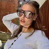 Gafas de Sol Aviador Retro Europeas y Americanas de Marco Grande para Mujer, Adecuadas para Caras Grandes, Efecto Adelgazante, Estilo Urbano de Moda, Protección Solar, Versátiles