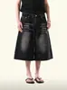 Jeans Cropped Anchos Lavados con Bigotes Estilo Retro Americano para Hombres y Mujeres, Pantalones Sueltos de Hip-Hop de Verano para Parejas