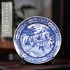 Jingdezhen azul e branco porcelana pendurada placa novo estilo chinês casa sala de estar decoração placa Qingming rio pintura artesanato placa decoração