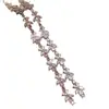 Pulsera Abierta Sencilla y Elegante de Flor de Zirconia, Pulsera Versátil de Moda para el Trabajo, Joyería al por Mayor de Lujo Ligero de Alta Gama para Mujeres