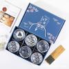 Set de Tazones y Palillos de Porcelana Azul y Blanca Estilo Japonés Regalo Tazón Caja de Regalo Vajilla de Cerámica Reunión Anual Celebración de Apertura Evento Regalos