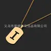 Collar de Acero Inoxidable Dorado con 26 Letras para Hombre, Cadena de Perlas de 60 cm, Color Duradero, Joyería al por Mayor, Collar de Acero de Titanio
